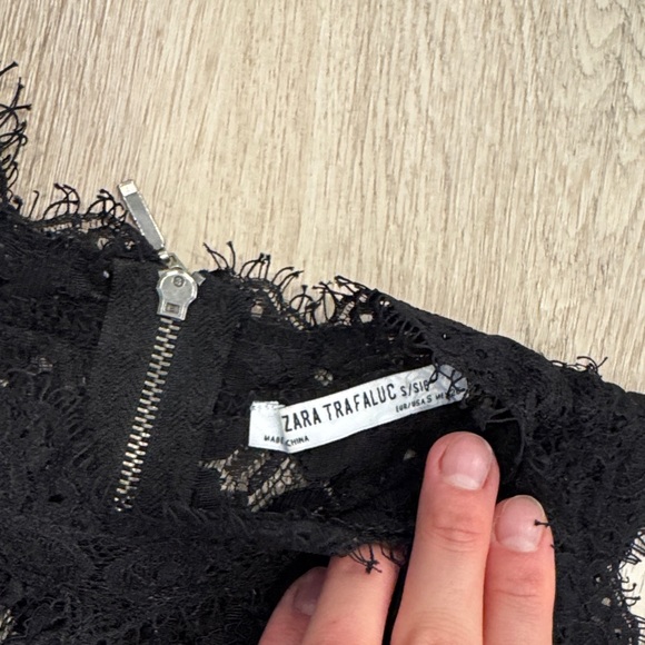 Zara Black Lace Crop Top - Picture 4 of 7